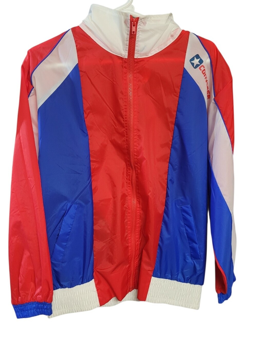 VINTAGE 1980s Converse Color Block Windbreaker Jacket Size Medium